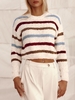 Drop Shoulder Colorful Stripes Boucle Knit Sweater S
