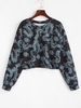 Drop Shoulder Dragon Oriental Sweatshirt M Black