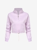 Drop Shoulder Half Zip Drawstring Hem Sweatshirt S Light purple
