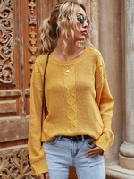 Drop Shoulder High Low Slit Tunic Sweater L Yellow