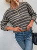 Drop Shoulder Loose Distressed Dotted Sweater L