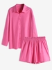 Drop Shoulder Loose Short Set L Light pink