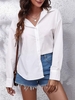 Drop Shoulder Open Back Tie Shirt M White