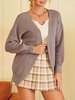 Drop Shoulder Open Front Solid Cardigan S Concord