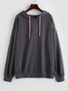 Drop Shoulder Plain Oversized Hoodie L Dark gray