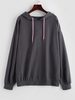 Drop Shoulder Plain Oversized Hoodie M Dark gray