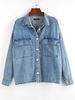 Drop Shoulder Pocket Denim Jacket S Blue