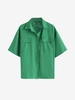 Drop Shoulder Pocket Loose Shirt Xl Green