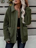 Drop Shoulder Pocket Zip Up Teddy Jacket Xl Deep green