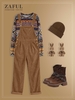 Drop Shoulder Sweatshirt and Back Pocket Overall Set Multi a