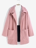 Drop Shoulder Wool Blend Pocket Longline Coat S Light pink