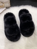 Dual Strap Thick Bottom Plush Slippers