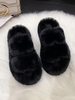Dual Strap Thick Bottom Plush Slippers