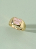 DUMP HIM Letter Pattern Large Ring
