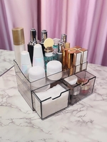 Dust-proof Transparent Desktop Cosmetics Multi-layers Storage Rack