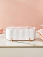 Dustproof Desktop Cosmetic Storage Box For Cotton Pads Swabs Beauty Eggs