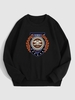 Eagle Badge Pattern Fleece-lined Sweatshirt L Black