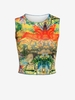 Egyptian Figure Collage Print Crop Tank Top M