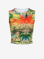 Egyptian Figure Collage Print Crop Tank Top S