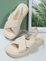 Elastic Crisscross Strap Slingback Sandals
