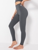 Elastic High Waisted Hips Tight Yoga Sports Pants M Dark gray
