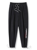 Elastic Waist Letter Print Pants 2xl Black