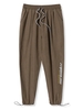 Elastic Waist Letter Print Pants 2xl Dark khaki