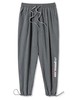 Elastic Waist Letter Print Pants 2xl Gray