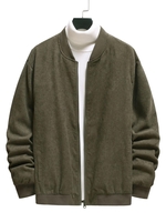 Elbow Patch Vintage Ribbed Zip Up Corduroy Bomber Jacket Xxl Army green