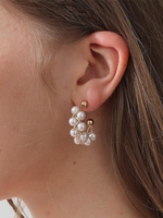 Elegant Faux Pearl Small Hoop Earrings