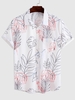 Elephant Tropical Leaves Print Pocket Shirt L White