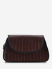 Embossed Binding Flap Shoulder Bag