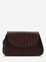 Embossed Binding Flap Shoulder Bag