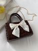 Embossed Bowknot Design Chain Crossbody Bag