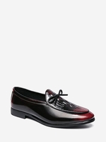Embossed Bowknot Design Faux Leather Shoes