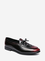 Embossed Bowknot Design Faux Leather Shoes