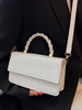 Embossed Braided Handle Crossbody Bag