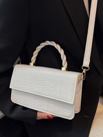 Embossed Braided Handle Crossbody Bag