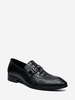 Embossed Buckle Decor Business Faux Leather Shoes