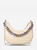 Embossed Chain Decor Crossbody Hobo Bag