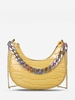 Embossed Chain Decor Crossbody Hobo Bag