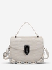 Embossed Chain Decor Twist Lock Crossbody Bag