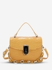 Embossed Chain Decor Twist Lock Crossbody Bag