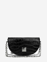 Embossed Chain Strap Crossbody Bag