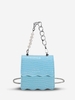 Embossed Chains Faux Pearls Crossbody Bag