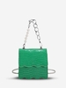 Embossed Chains Faux Pearls Crossbody Bag
