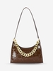 Embossed Chunky Chain Shoulder Bag