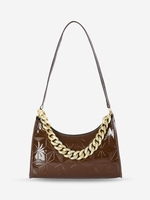 Embossed Chunky Chain Shoulder Bag