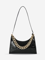 Embossed Chunky Chain Shoulder Bag