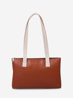Embossed Double Handle Large Shoulder Bag